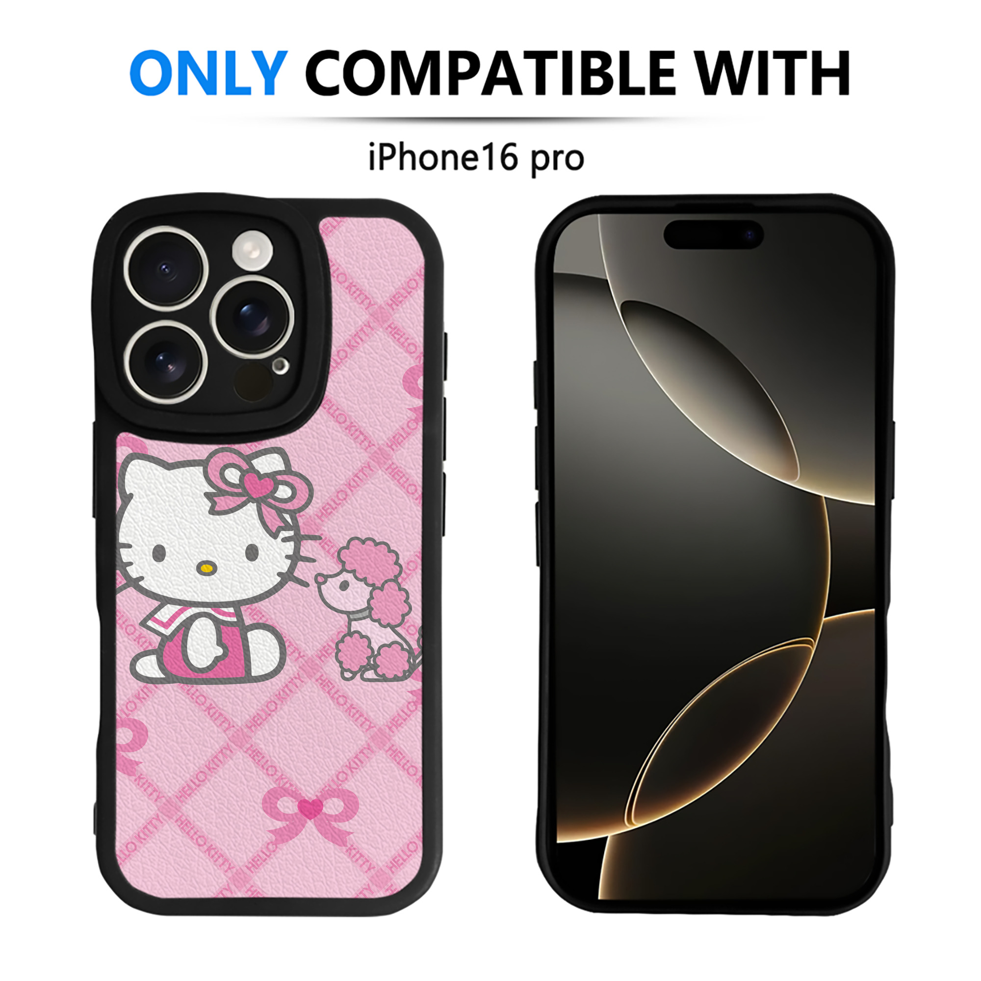 （画像用） Hello Kitty ハローキティ 【iPhone 16シリーズ対応】シリコンスマホケース（レザー調） 材質：シリコン